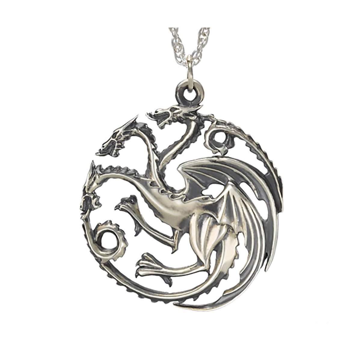 Game of Thrones House Targaryen Sterling Silver Dragon Sigil Pendant - GeekCore