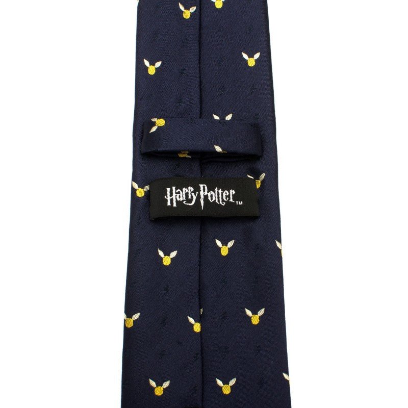 Harry Potter Golden Snitch Dot Print Silk Tie - GeekCore