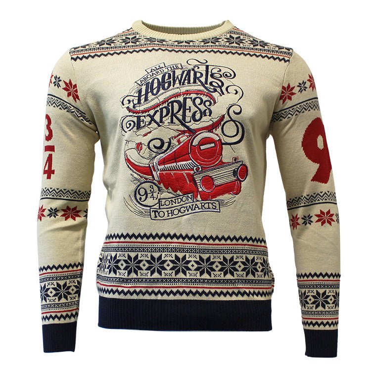 Harry Potter Hogwarts Express Knitted Christmas Jumper / Sweater - GeekCore