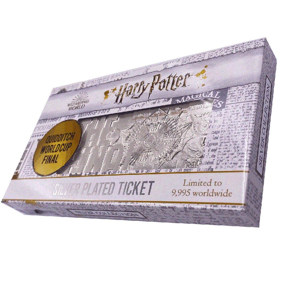 Harry Potter Quidditch World Cup Final Silver Plated Limited Edition Ticket - GeekCore