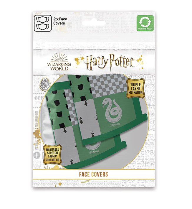 Harry Potter Slytherin Face Mask 2 Pack - GeekCore