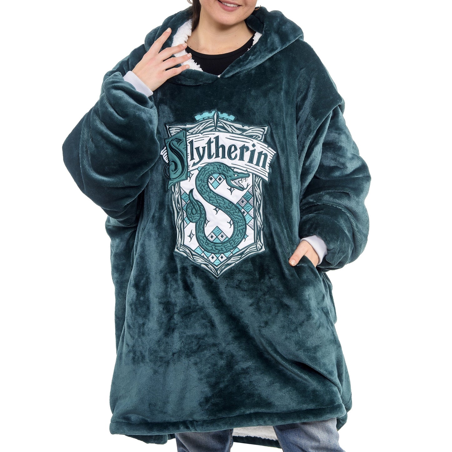 Harry Potter Slytherin Oversized Hooded Blanket - GeekCore