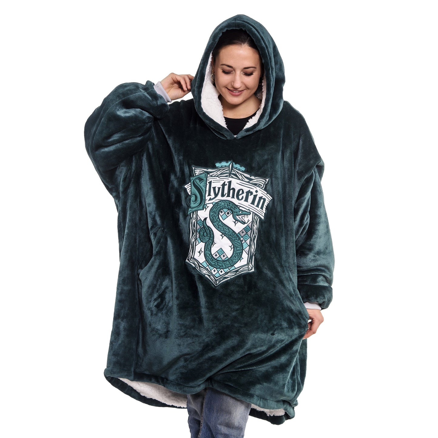 Harry Potter Slytherin Oversized Hooded Blanket - GeekCore