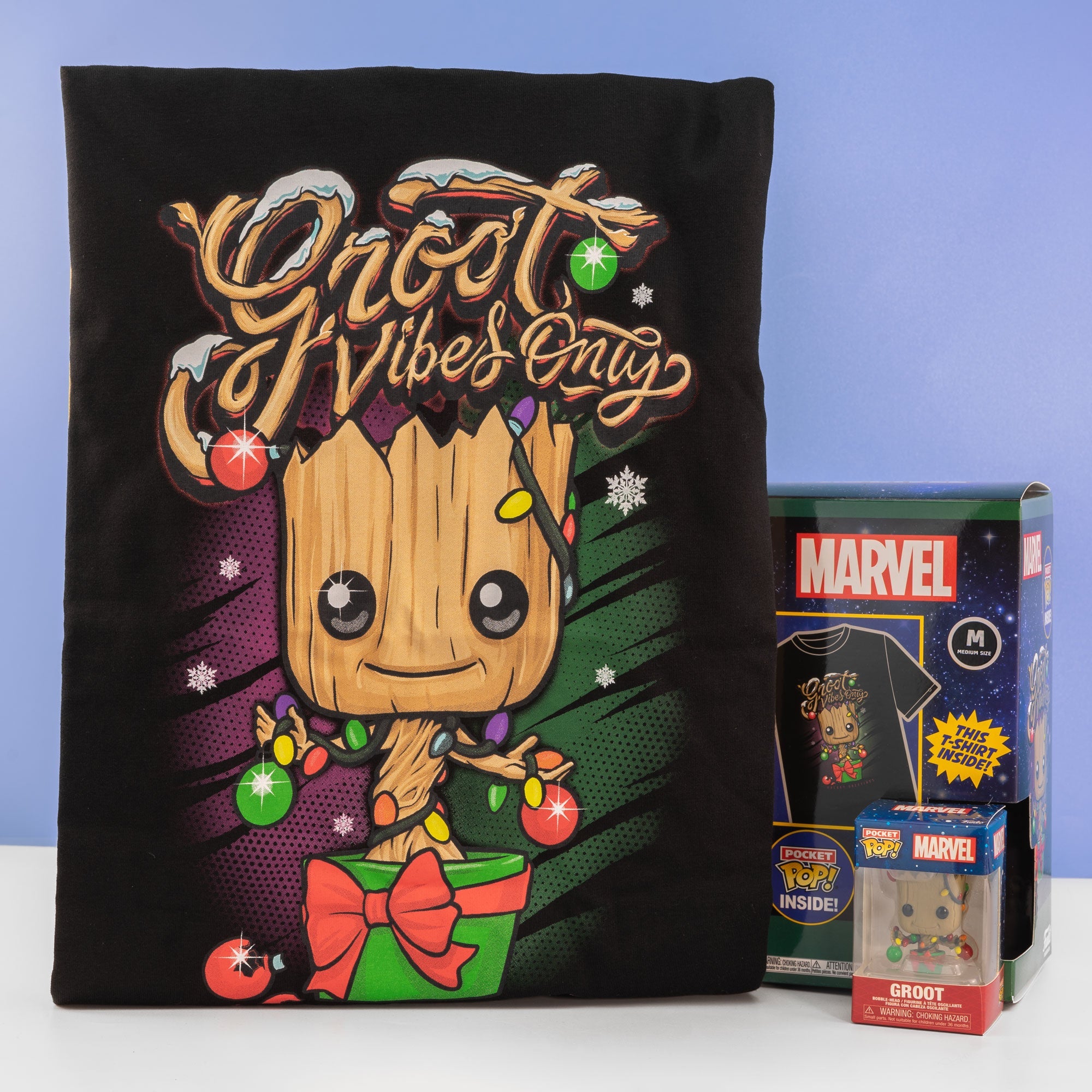 Holiday Groot Pocket Funko Pop! Vinyl and Tee Set for Kids - GeekCore