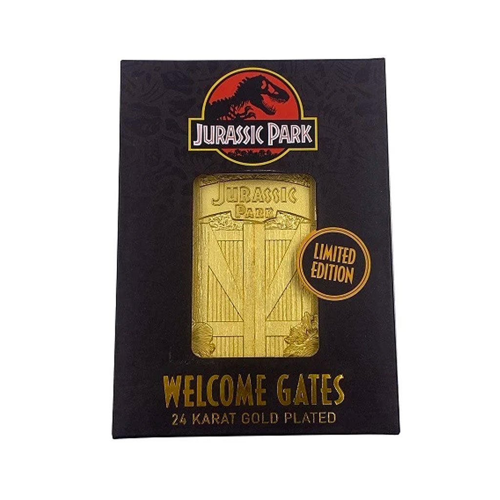 Jurassic Park Welcome Gates 24k Gold Plated Collectible Card - GeekCore