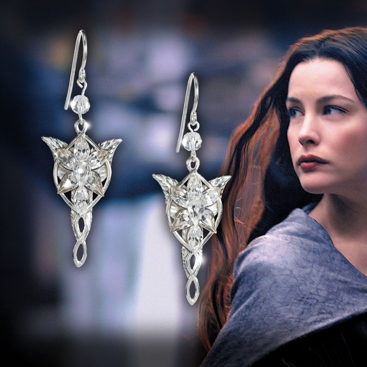 Lord of the Rings Sterling Silver Arwen Evenstar Earrings - GeekCore