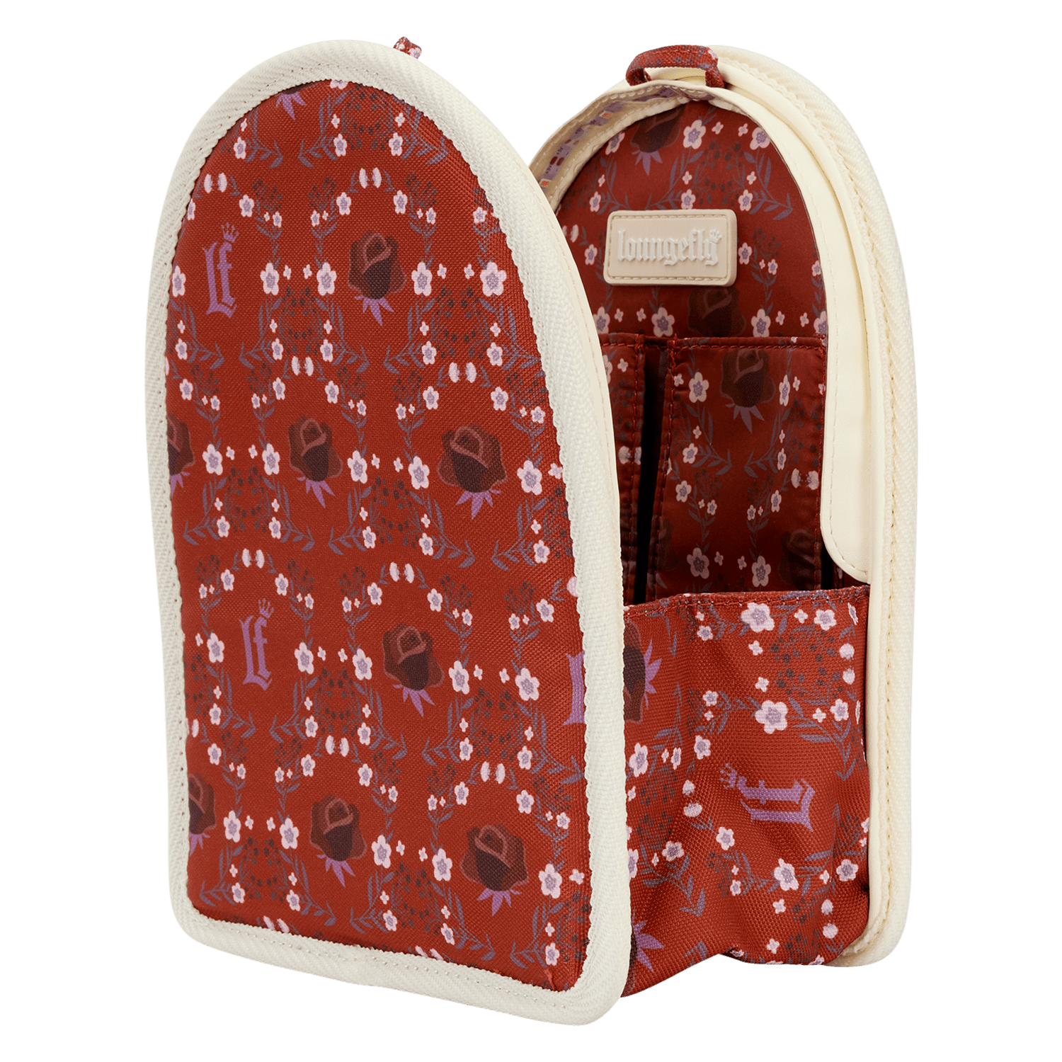 Loungefly Cream & Red Floral Light - Up Mini Backpack Insert Organizer - GeekCore