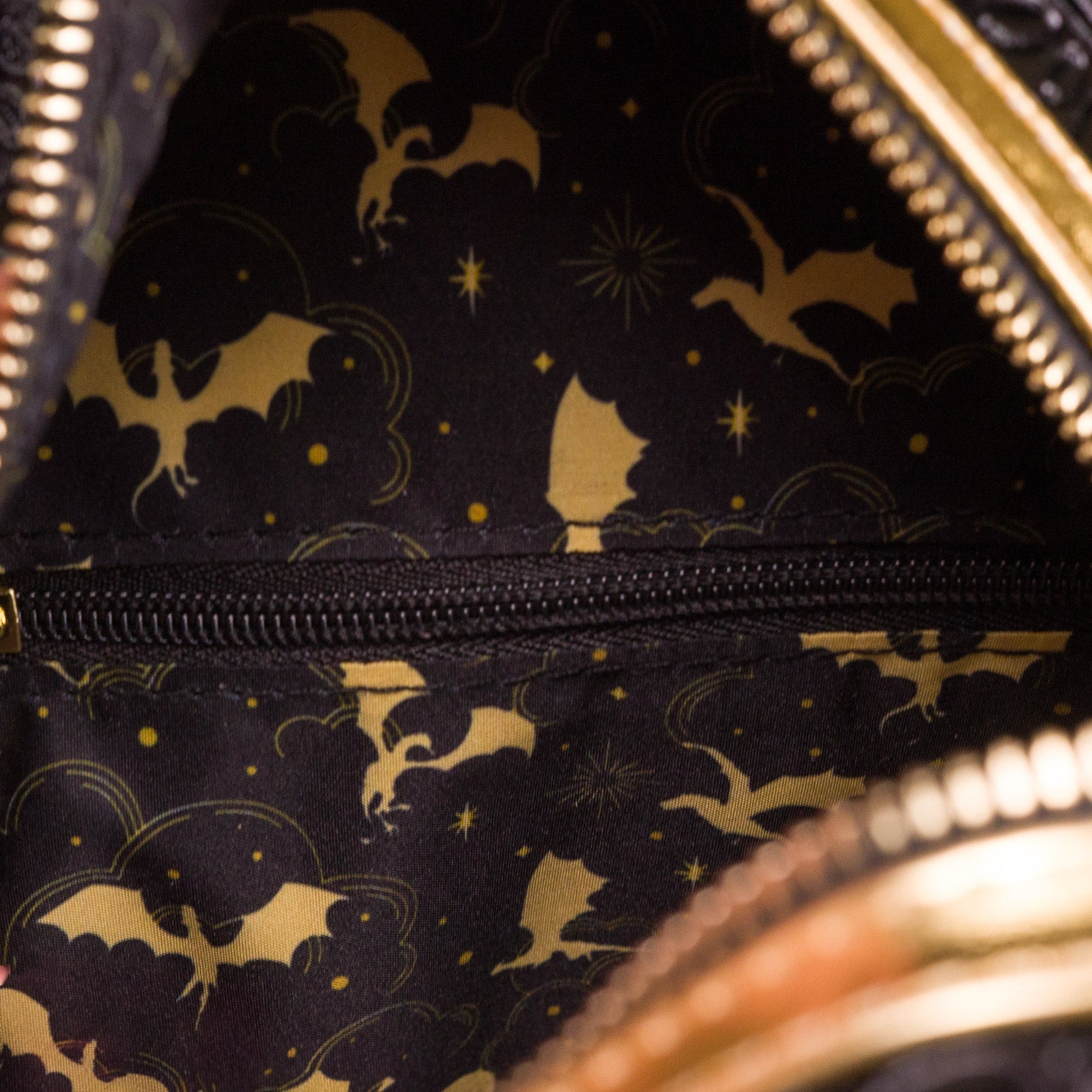 Loungefly Originals Black and Gold Dragon Mini Backpack - GeekCore