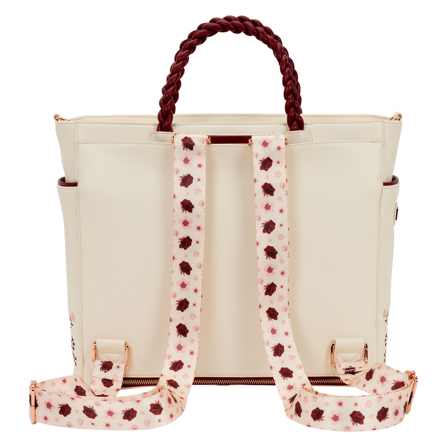 Loungefly Originals Cream & Red Floral Tote Bag - GeekCore