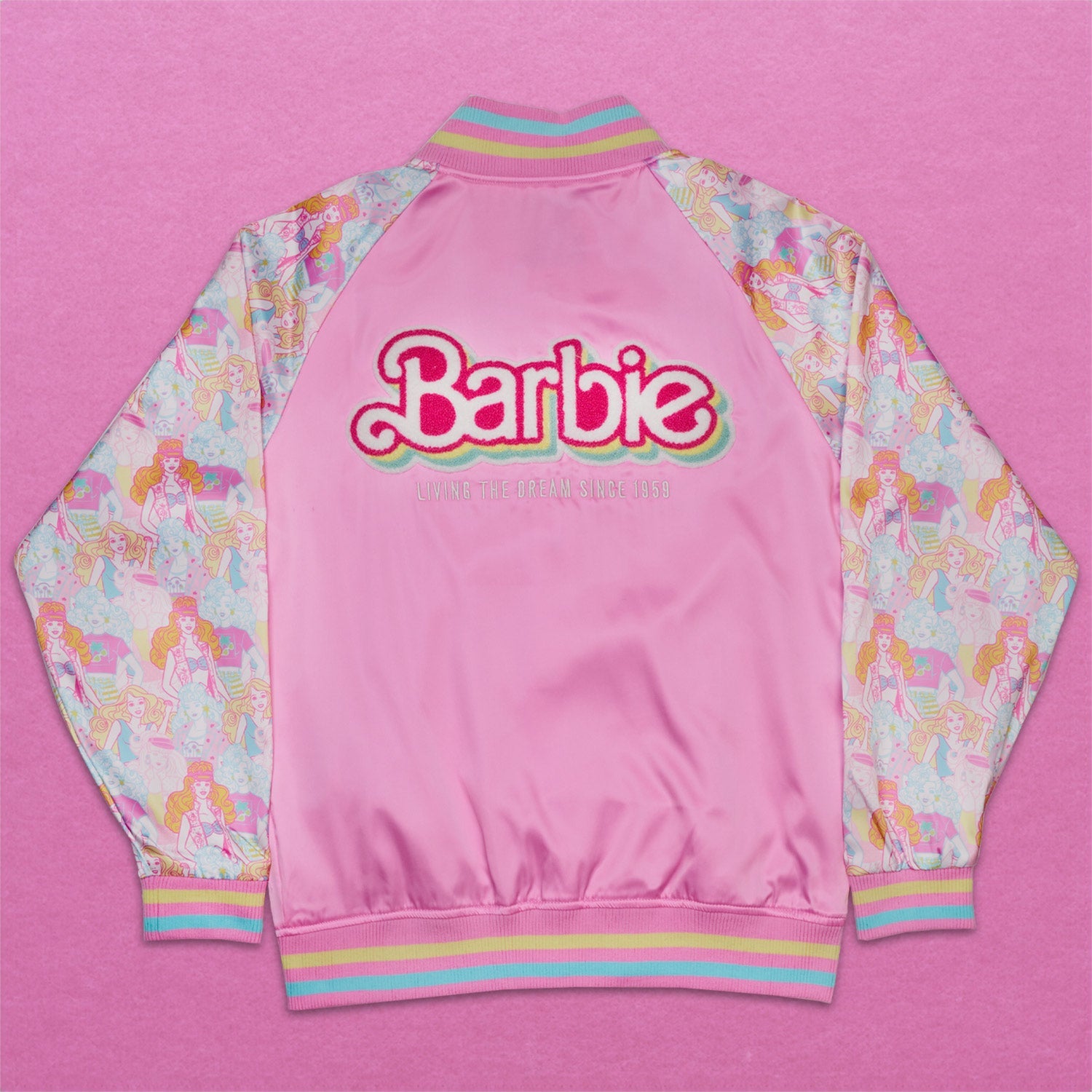 Loungefly x Barbie 65th Anniversary Bomber Jacket - GeekCore