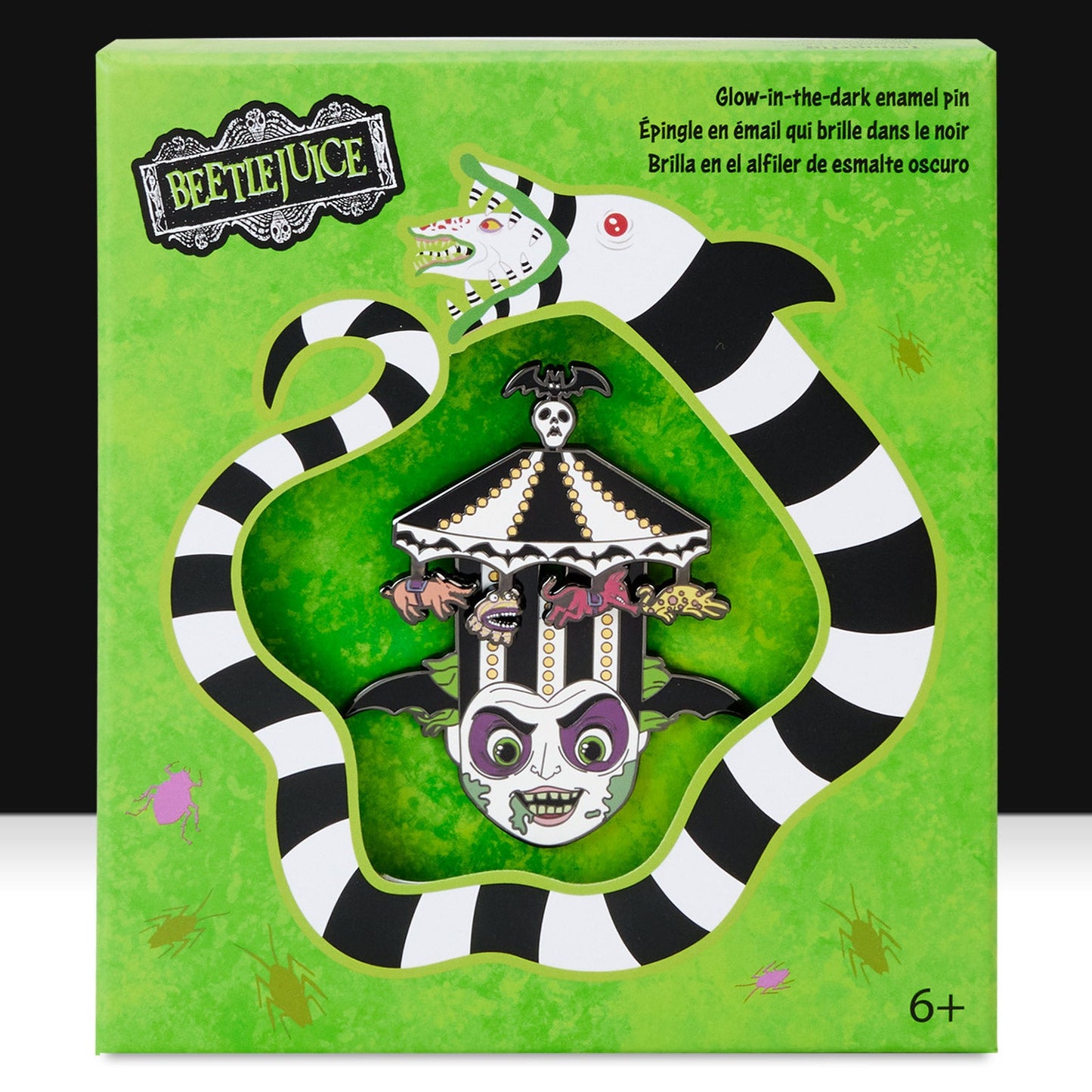 Loungefly x Beetlejuice Carousel Hat Sliding 3" Collector Box Pin - GeekCore