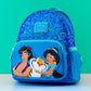 Loungefly x Disney Aladdin, Jasmine and Rajah Blue Sequin Mini Backpack - GeekCore