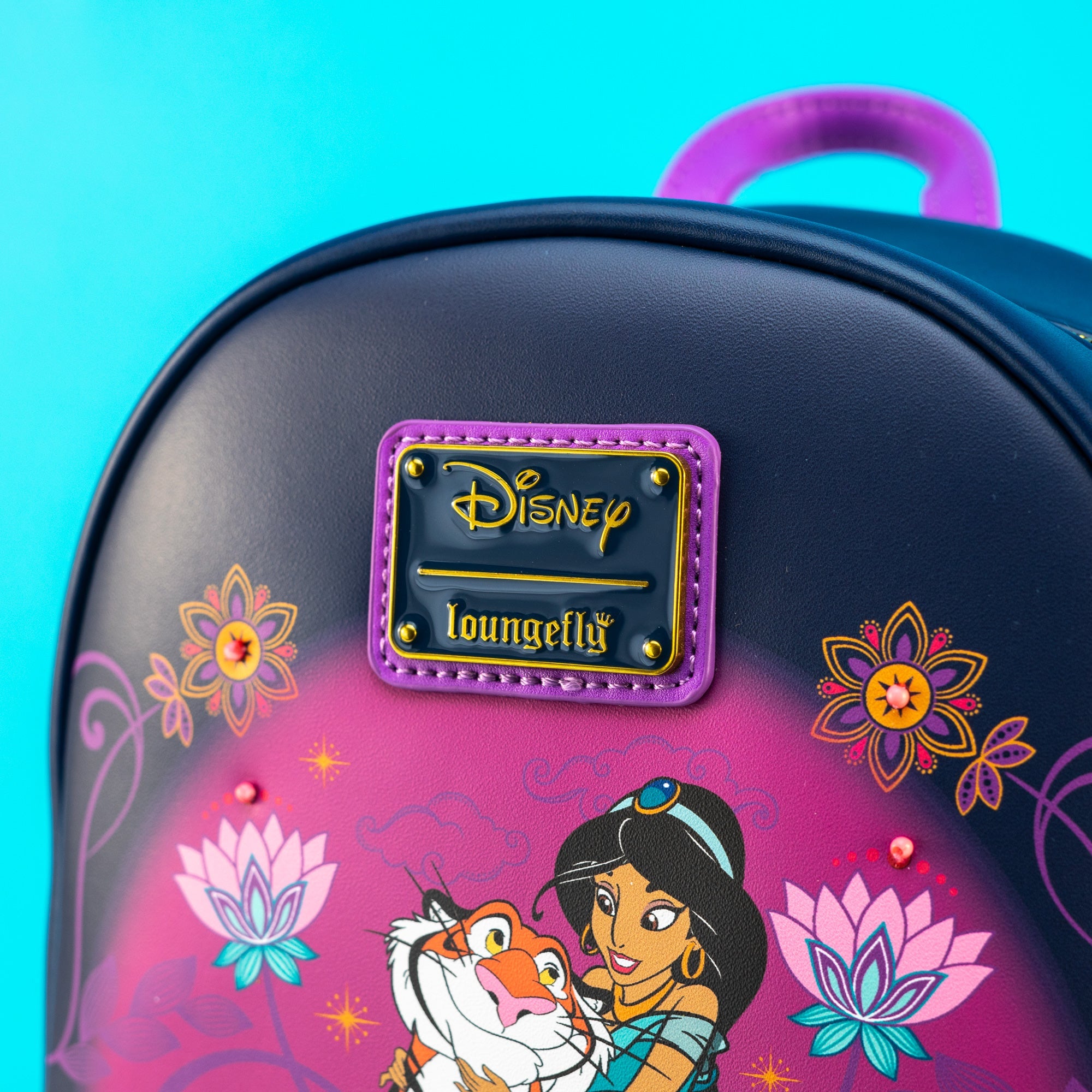 Loungefly x Disney Aladdin Princess Jasmine and Rajah Floral Print Mini Backpack - GeekCore