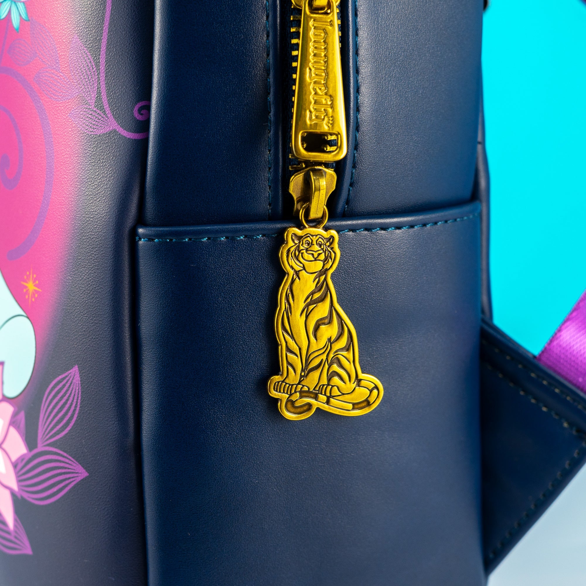 Loungefly x Disney Aladdin Princess Jasmine and Rajah Floral Print Mini Backpack - GeekCore