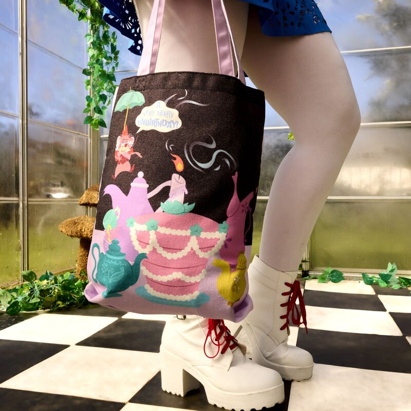 Loungefly x Disney Alice in Wonderland Unbirthday Canvas Tote Bag - GeekCore