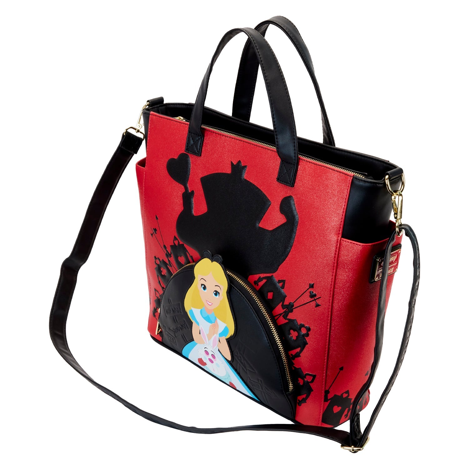 Loungefly x Disney Alice in Wonderland Villains Convertible Crossbody Bag - GeekCore