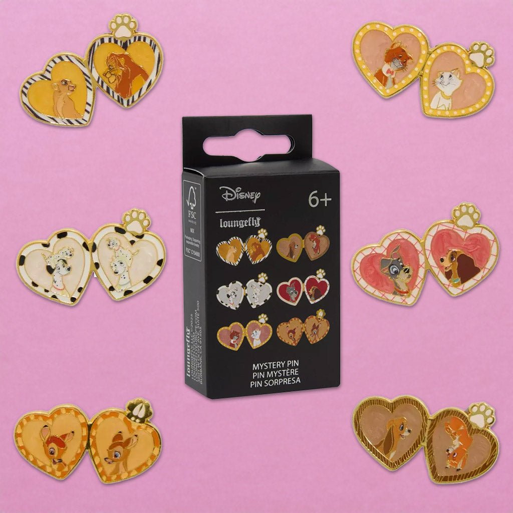 Loungefly x Disney Animal Couples as Heart Lockets Blind Box Mystery Pin - GeekCore
