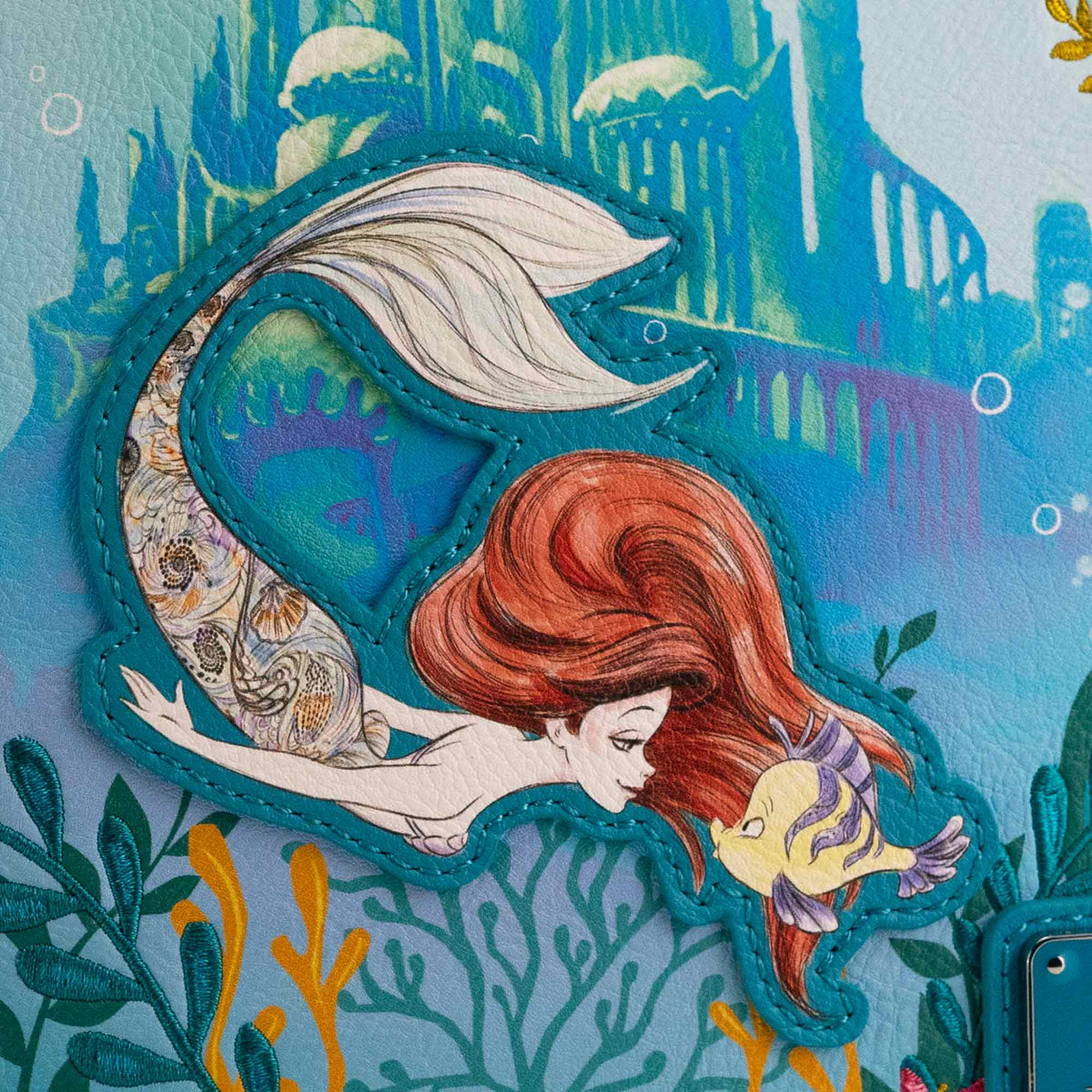 Loungefly x Disney Ariel Floral Kisslock Mini Backpack - GeekCore
