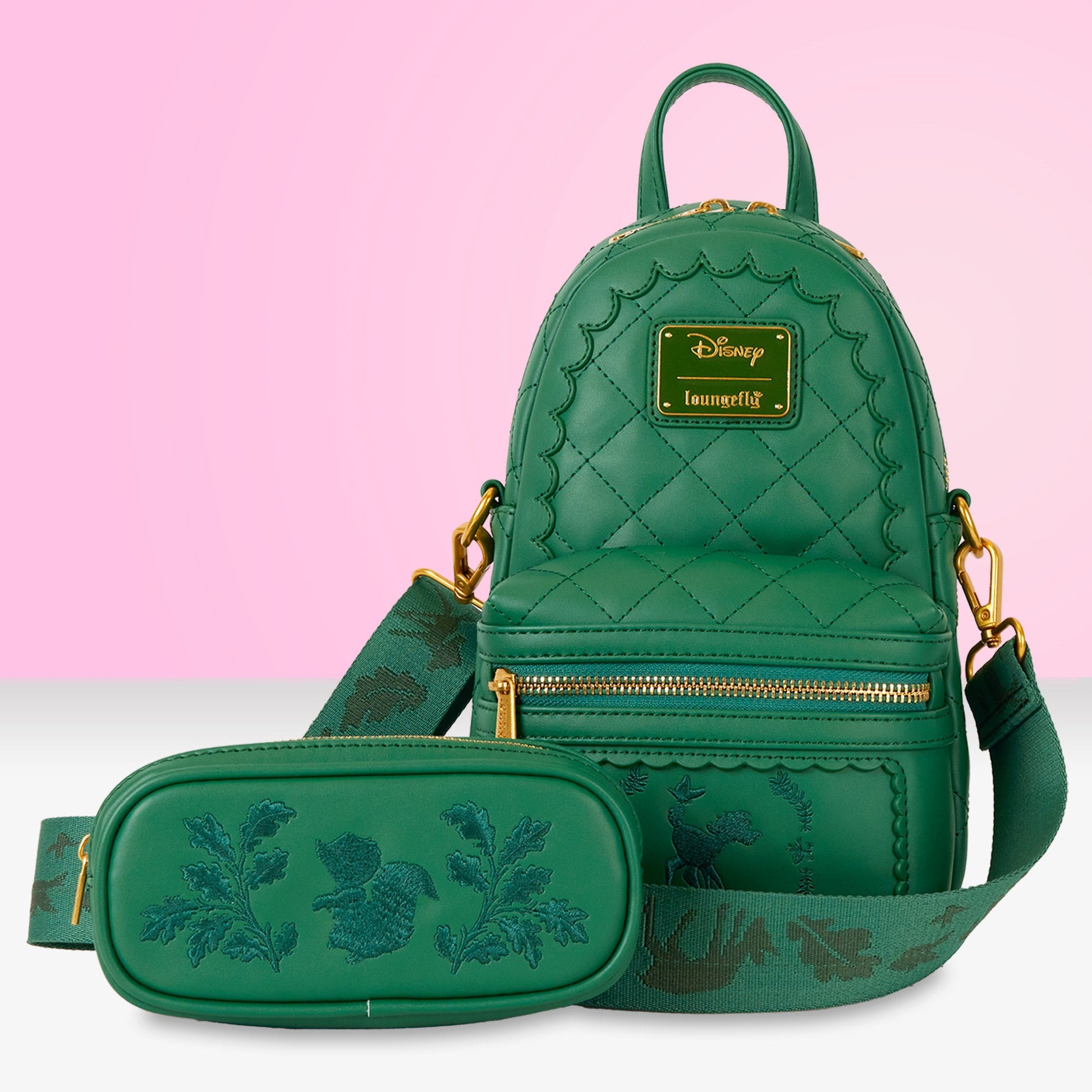 Loungefly x Disney Bambi Quilted Convertible Sling Bag - GeekCore