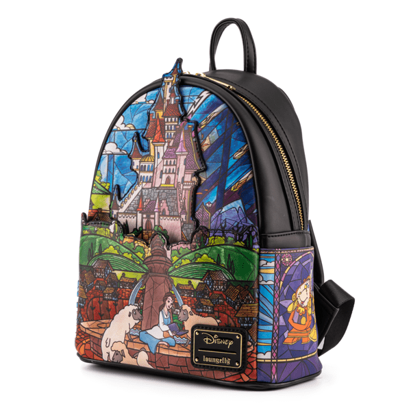 Loungefly x Disney Beauty and the Beast Belle Castle Mini Backpack - GeekCore