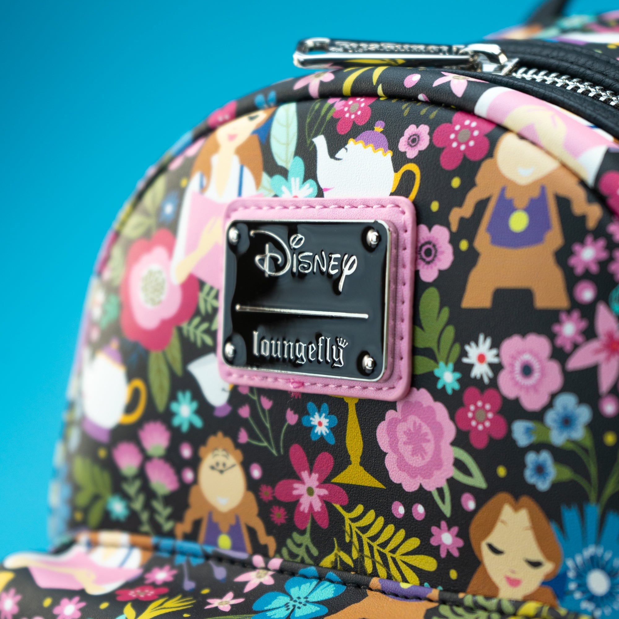 Loungefly x Disney Beauty and The Beast Belle Floral Print Mini Backpack - GeekCore