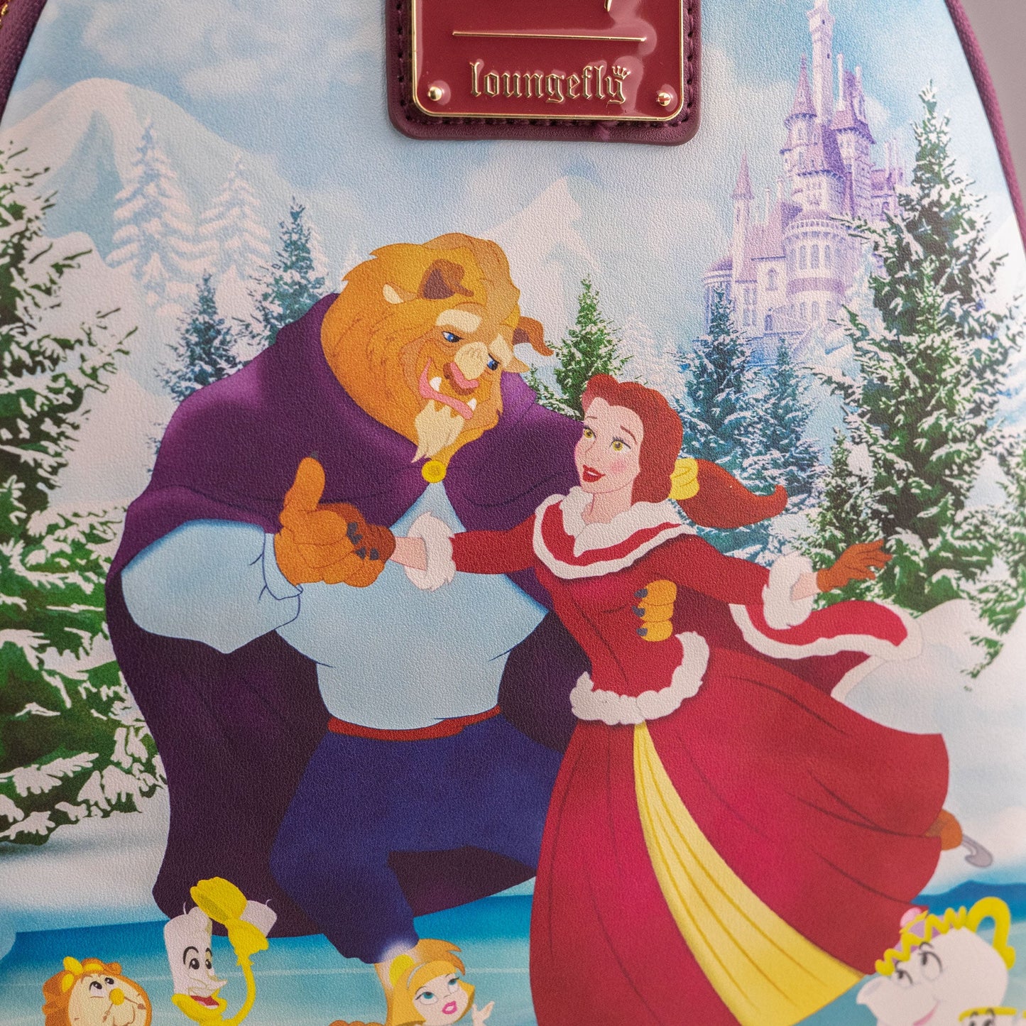 Loungefly x Disney Beauty and the Beast Enchanted Belle Winter Scene Mini Backpack - GeekCore