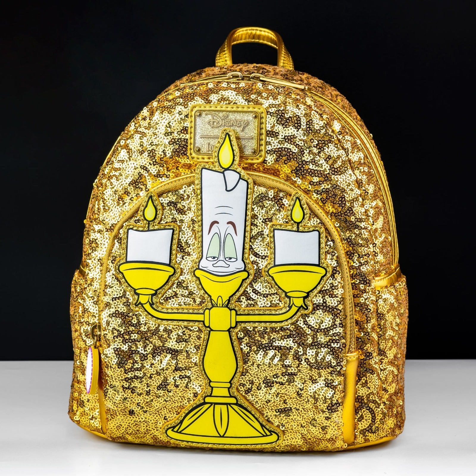 Loungefly x Disney Beauty and the Beast Lumière Sequin Mini Backpack - GeekCore