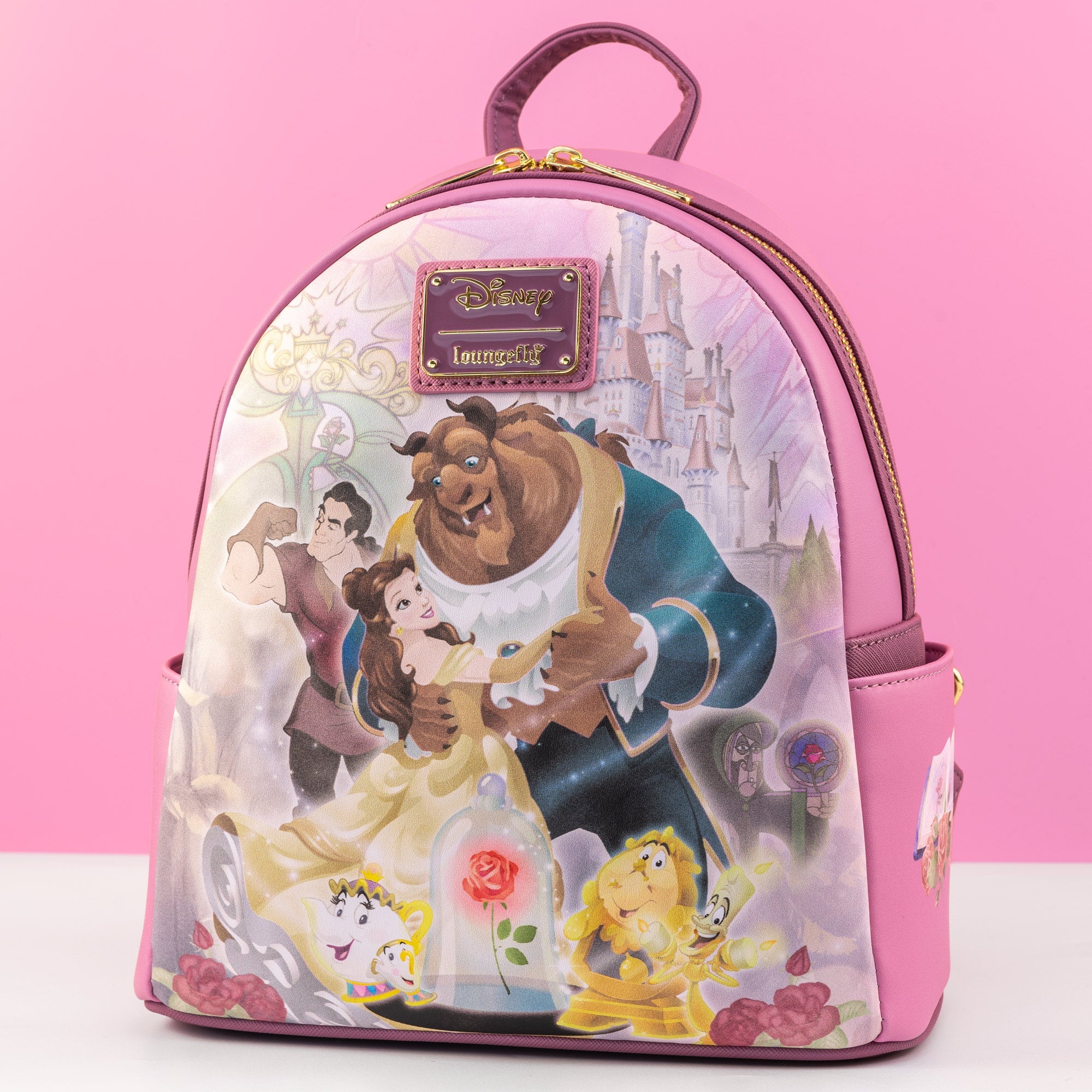 Loungefly x Disney Beauty and the Beast Pastel Character Ensemble Mini Backpack - GeekCore