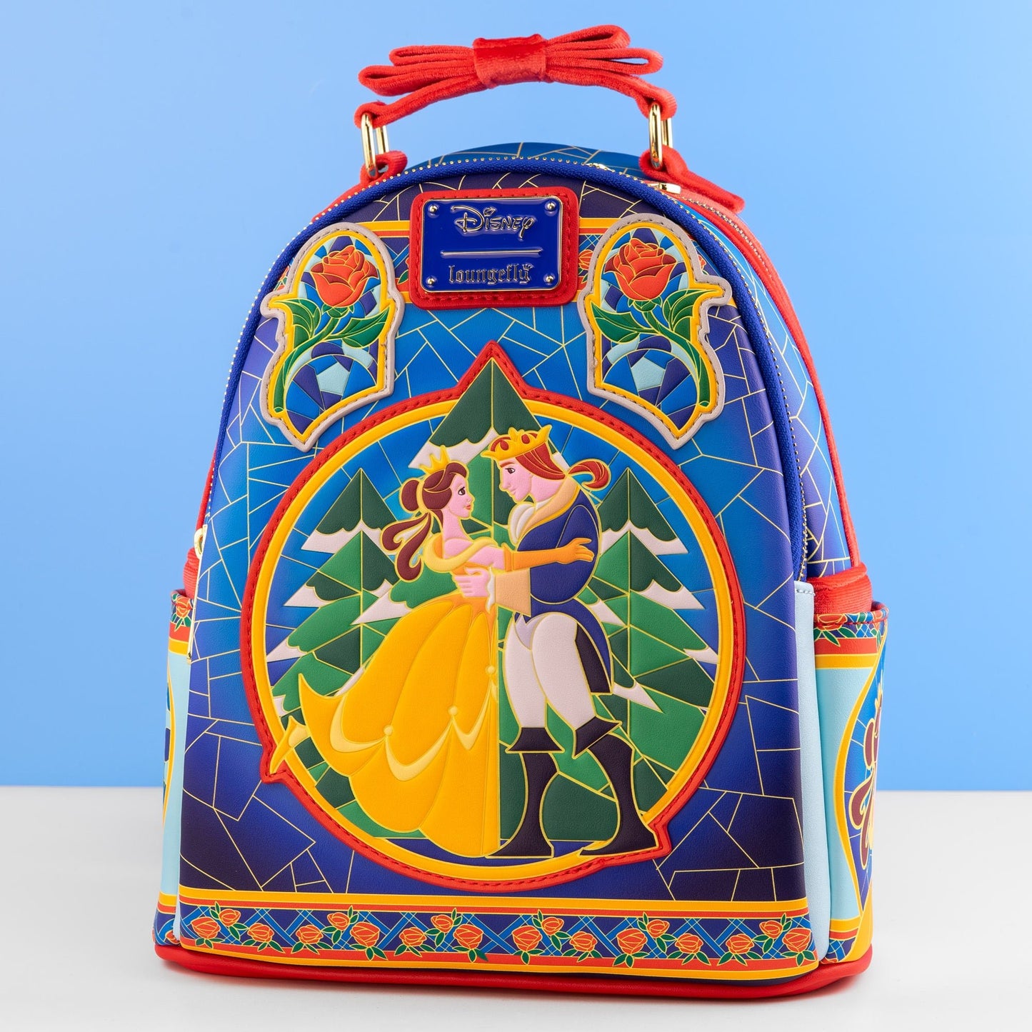 Loungefly x Disney Beauty and the Beast Stained Glass Roses Mini Backpack - GeekCore