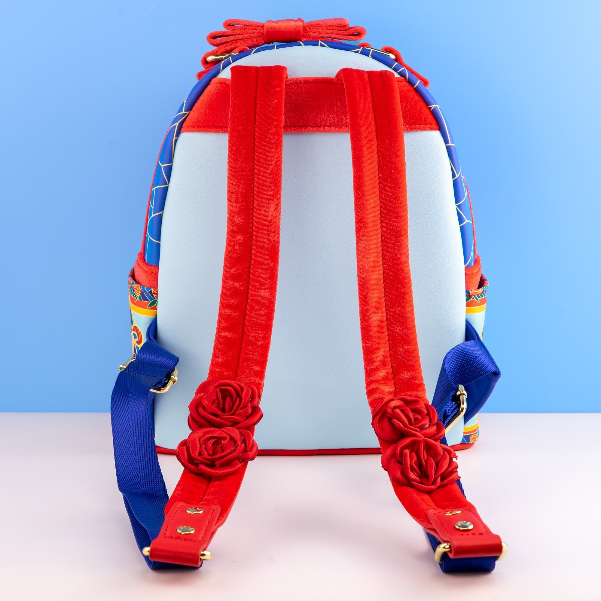 Loungefly x Disney Beauty and the Beast Stained Glass Roses Mini Backpack - GeekCore