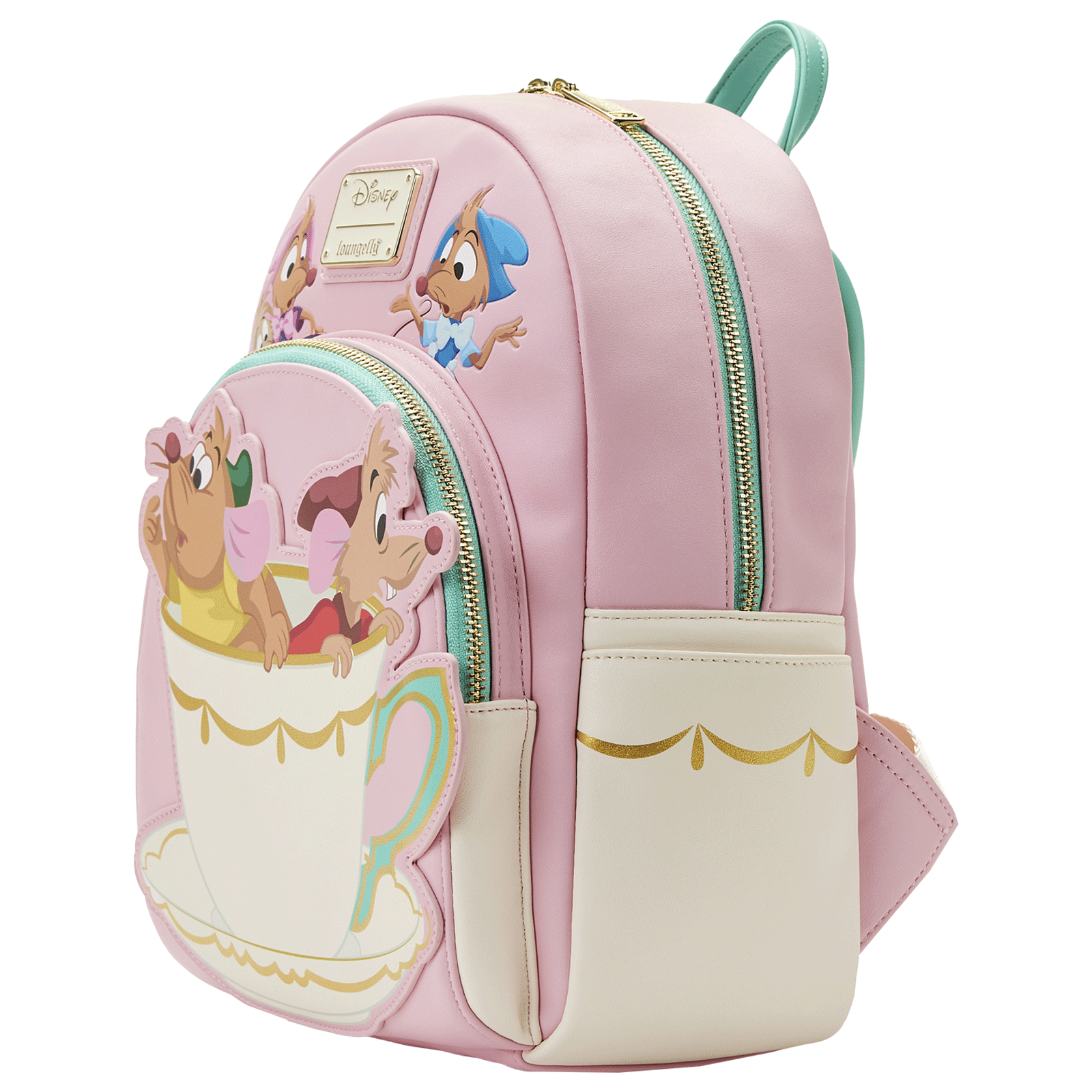 Loungefly x Disney Cinderella Gus and Jaq Teacup Mini Backpack - GeekCore