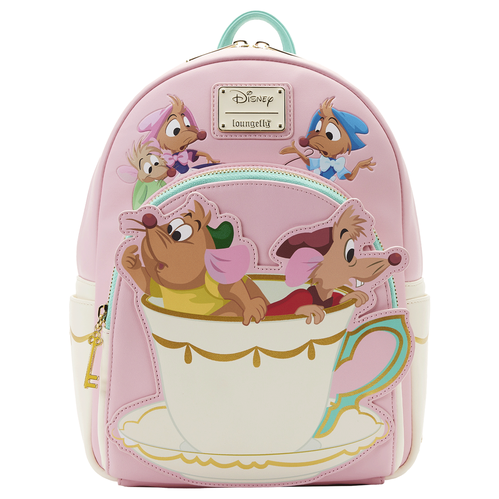 Loungefly x Disney Cinderella Gus and Jaq Teacup Mini Backpack - GeekCore