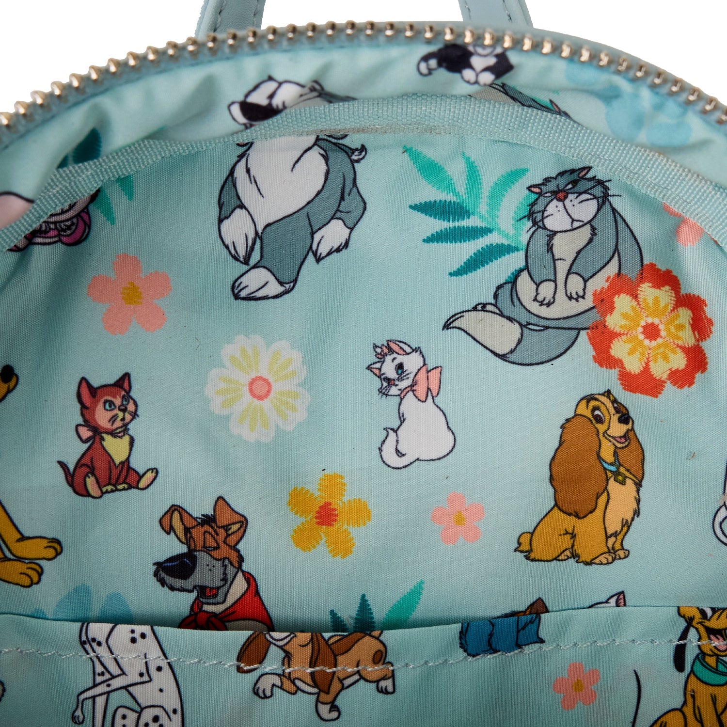 Loungefly x Disney Dogs & Cats Faux Denim Fringe Mini Backpack - GeekCore