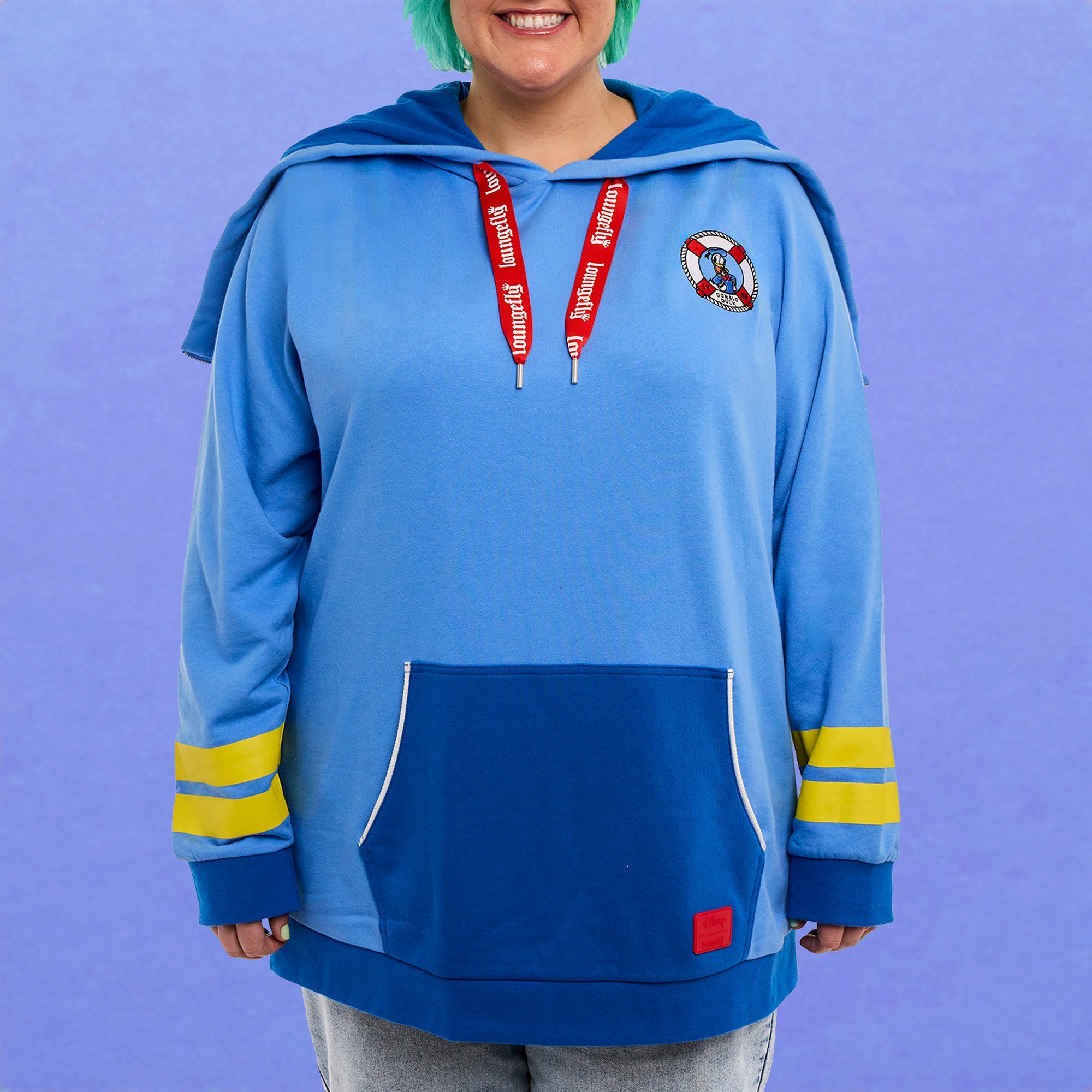 Loungefly x Disney Donald Duck 90th Anniversary Hooded Sweatshirt - GeekCore