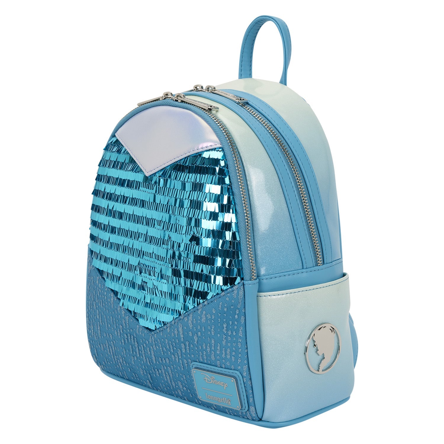 Loungefly x Disney Frozen Elsa Glitter Sequin Cosplay Mini Backpack - GeekCore