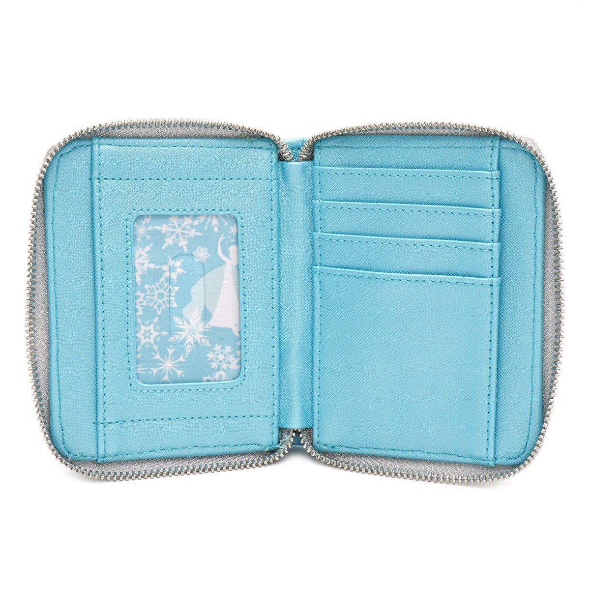 Loungefly X Disney Frozen Elsa Reversible Sequin Zip Around Purse - GeekCore