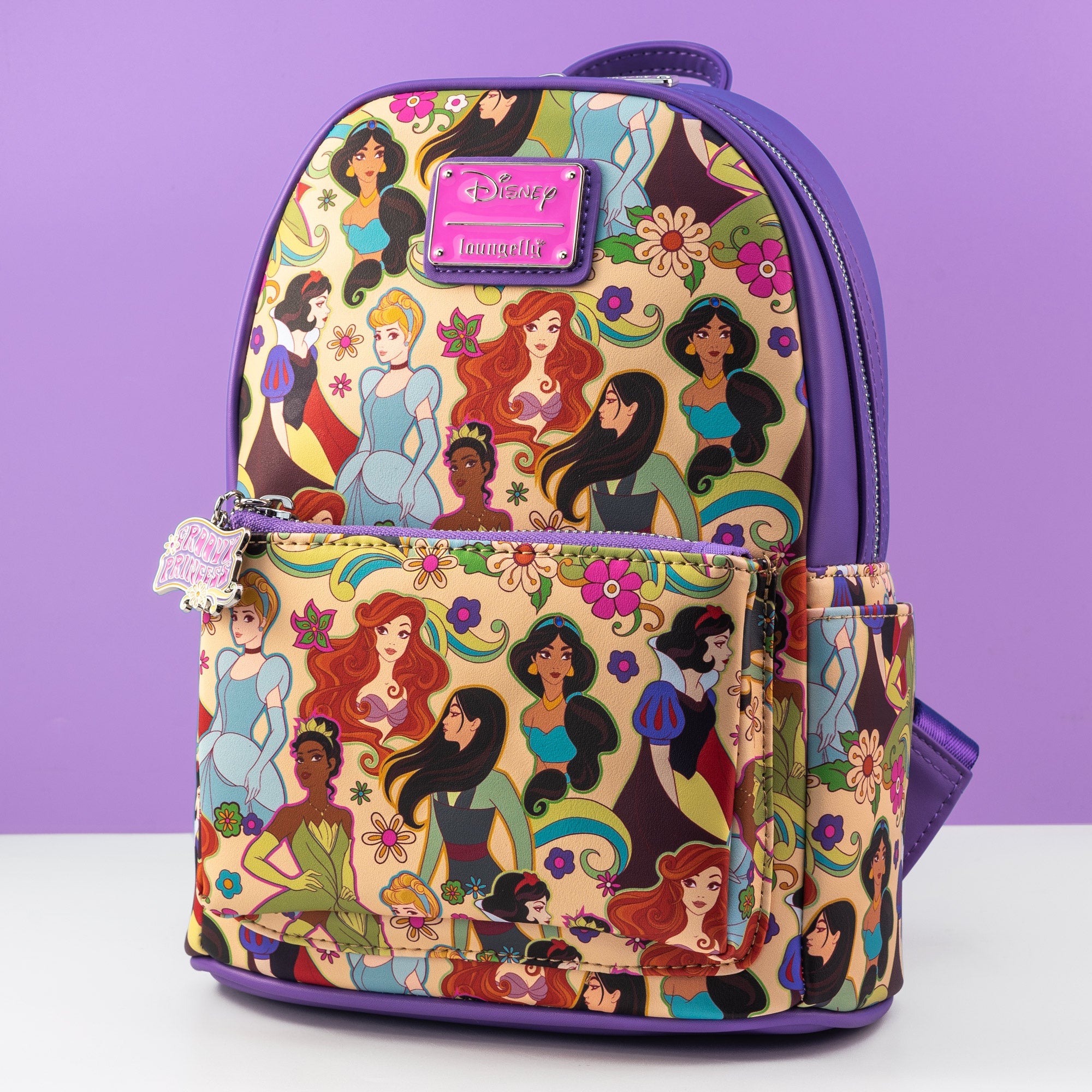 Loungefly x Disney Groovy Princess AOP Mini Backpack - GeekCore