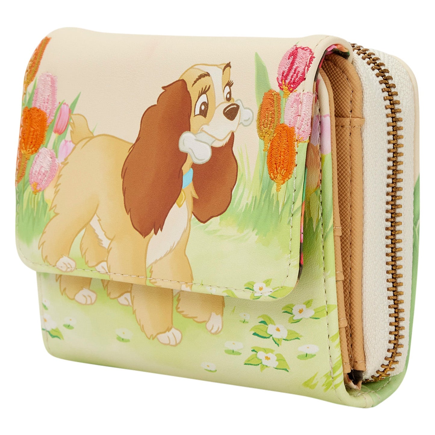 Loungefly x Disney Lady and the Tramp Pastel Tulip Trifold Wallet - GeekCore