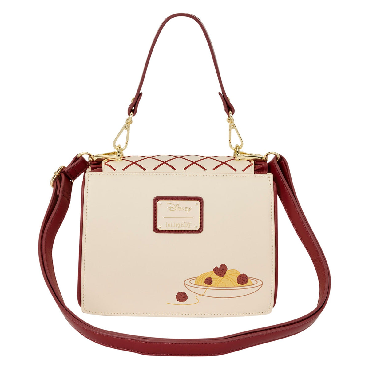 Loungefly x Disney Lady & the Tramp Spaghetti Dinner Charm Crossbody Bag - GeekCore