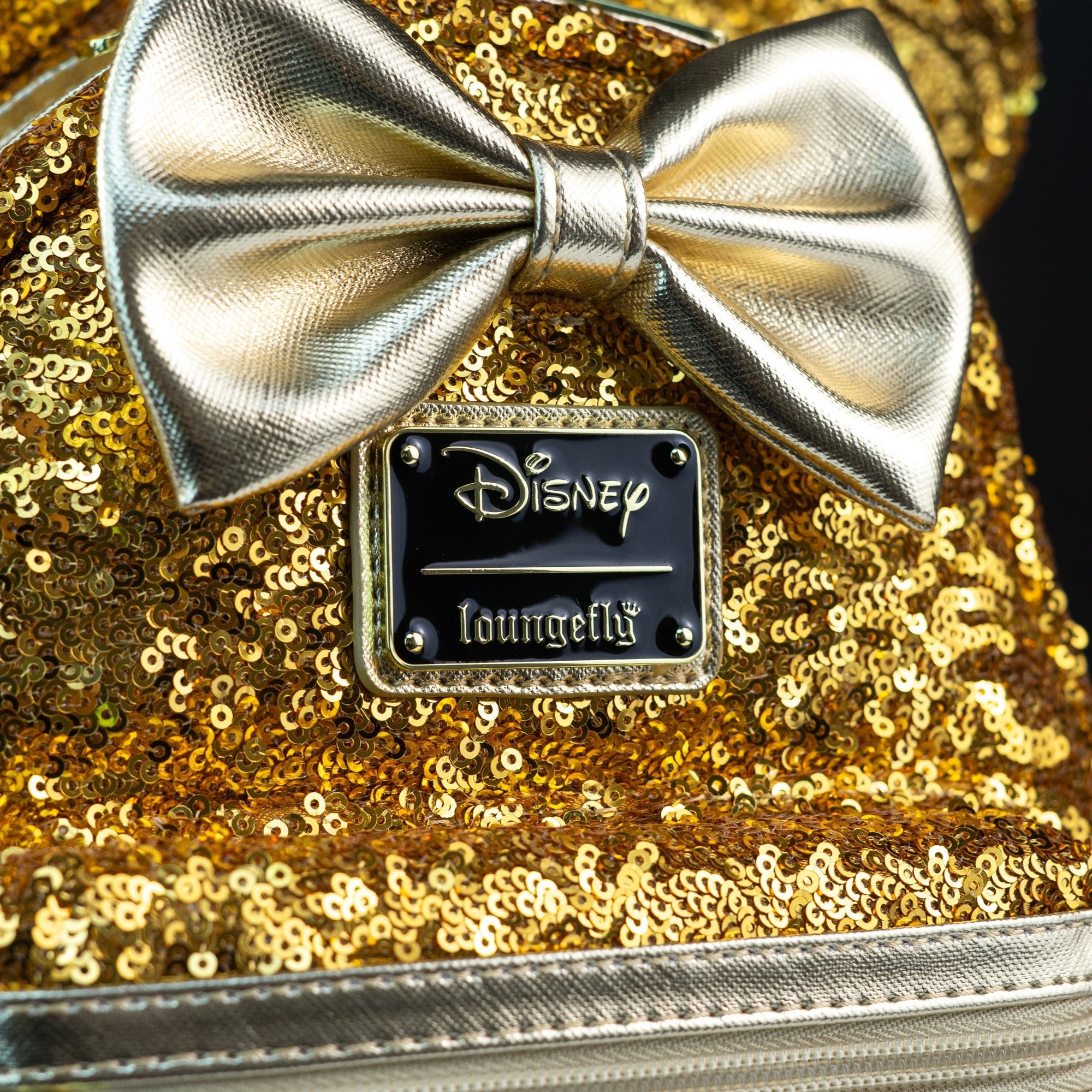 Loungefly x Disney LASR Minnie Yellow Gold Sequin Mini Backpack - GeekCore