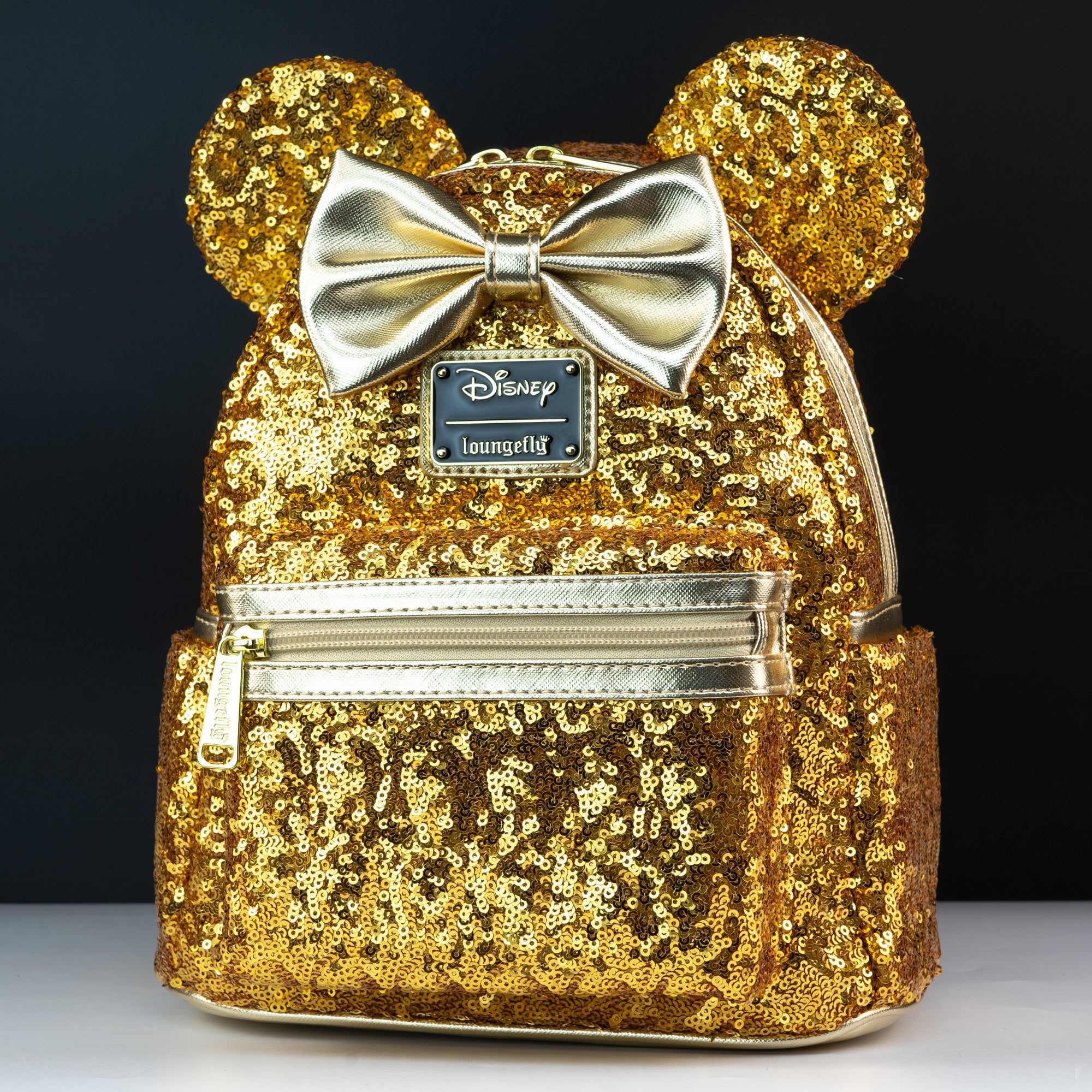 Loungefly x Disney LASR Minnie Yellow Gold Sequin Mini Backpack - GeekCore