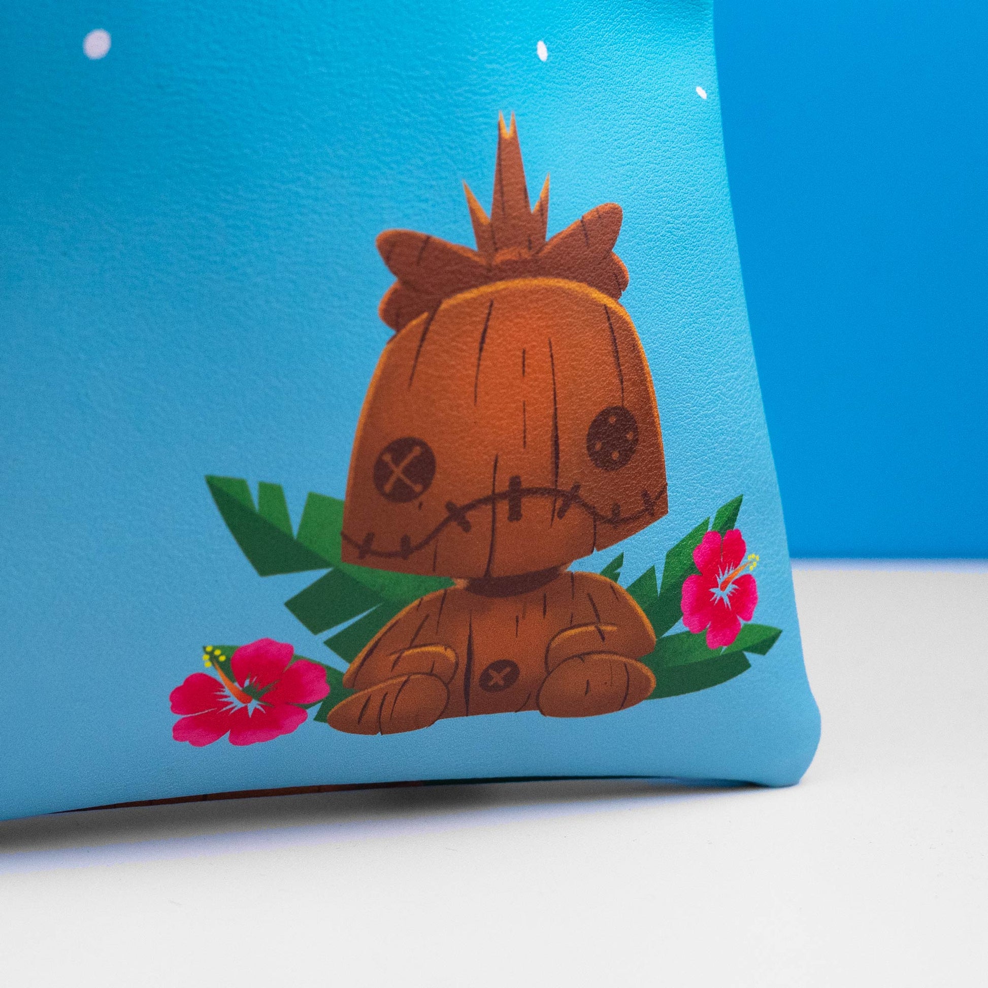 Loungefly x Disney Lilo and Stitch Carved Wood Tiki Stitch Passport Bag - GeekCore