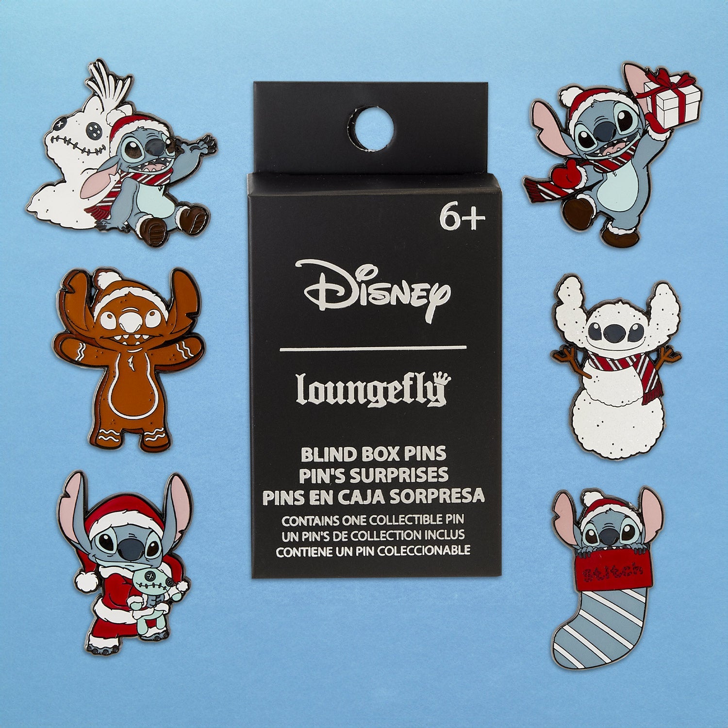 Loungefly x Disney Lilo And Stitch Holiday Stitch Blind Box Mystery Pin - GeekCore