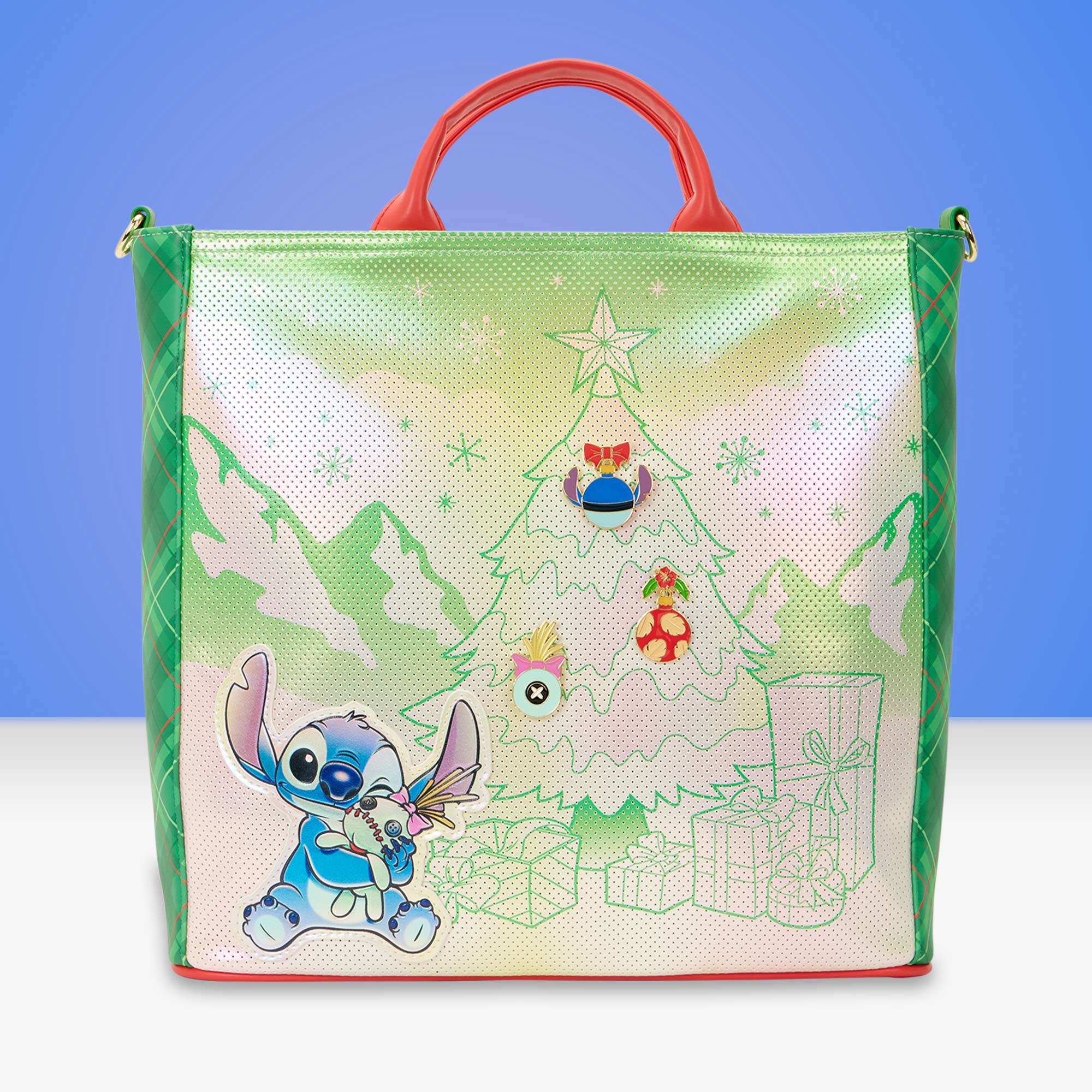 Loungefly x Disney Lilo And Stitch Holiday Tote Bag - GeekCore