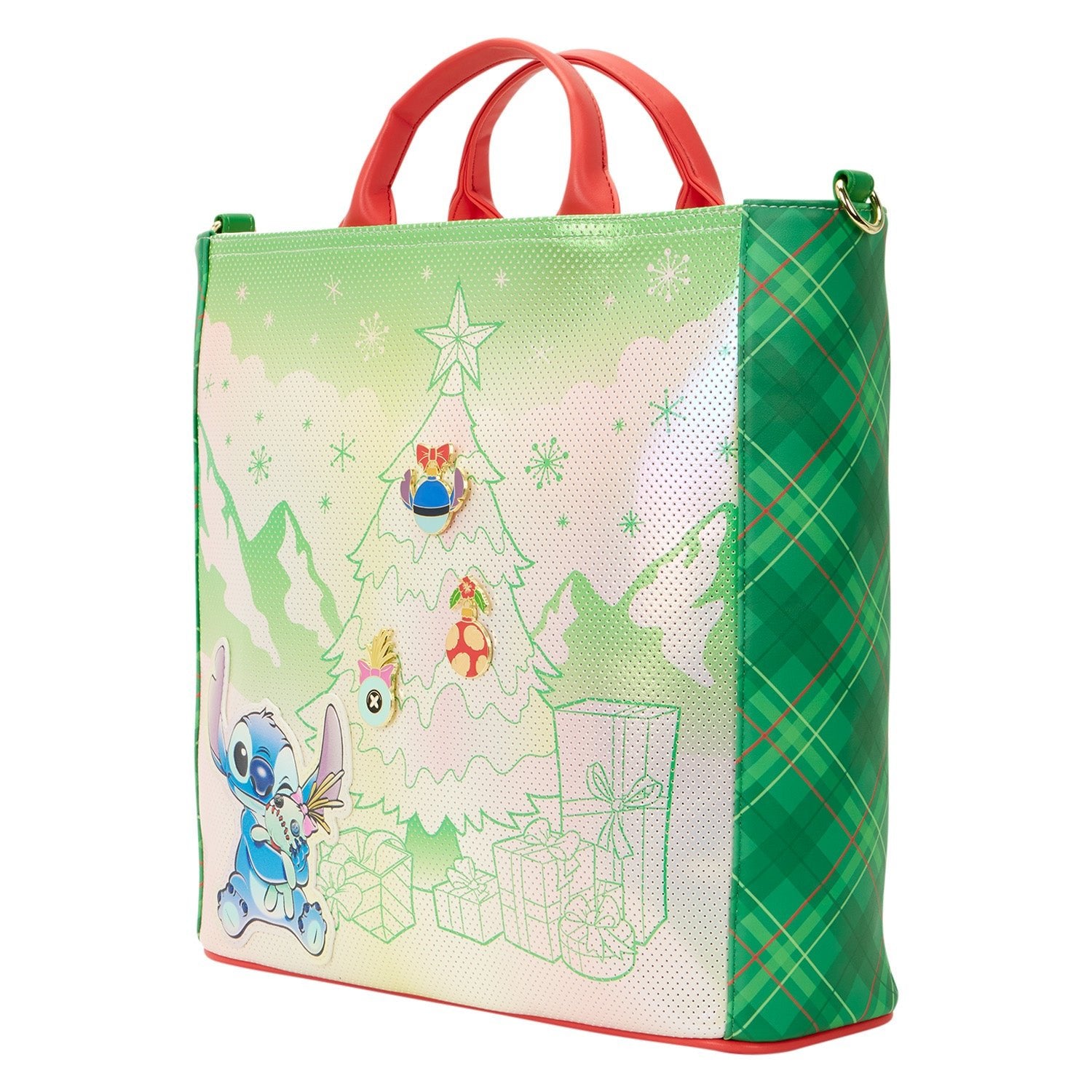 Loungefly x Disney Lilo And Stitch Holiday Tote Bag - GeekCore