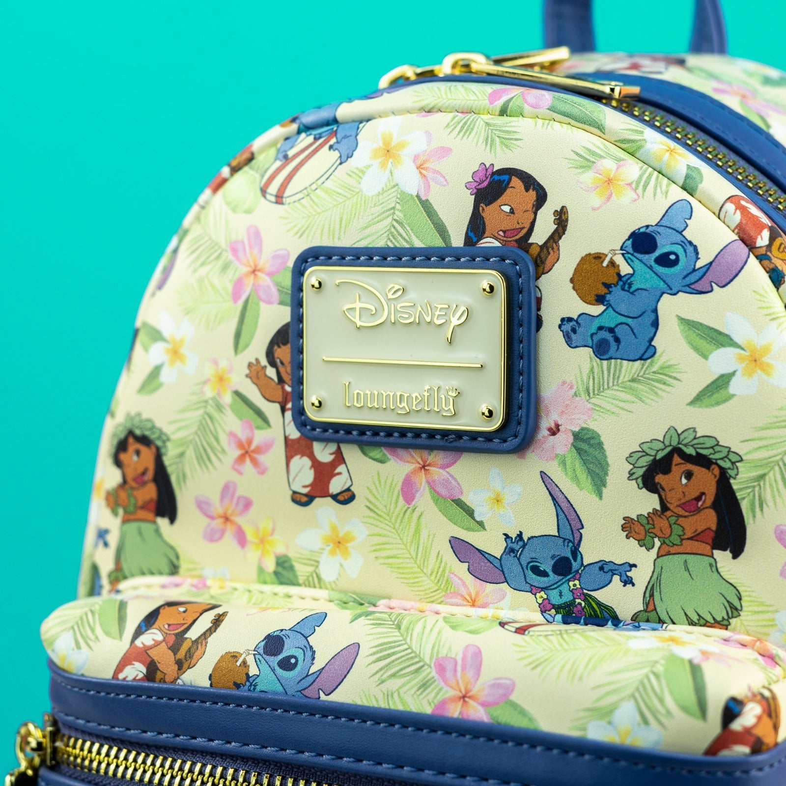 Loungefly x Disney Lilo and Stitch Hula Poses Print Mini Backpack - GeekCore