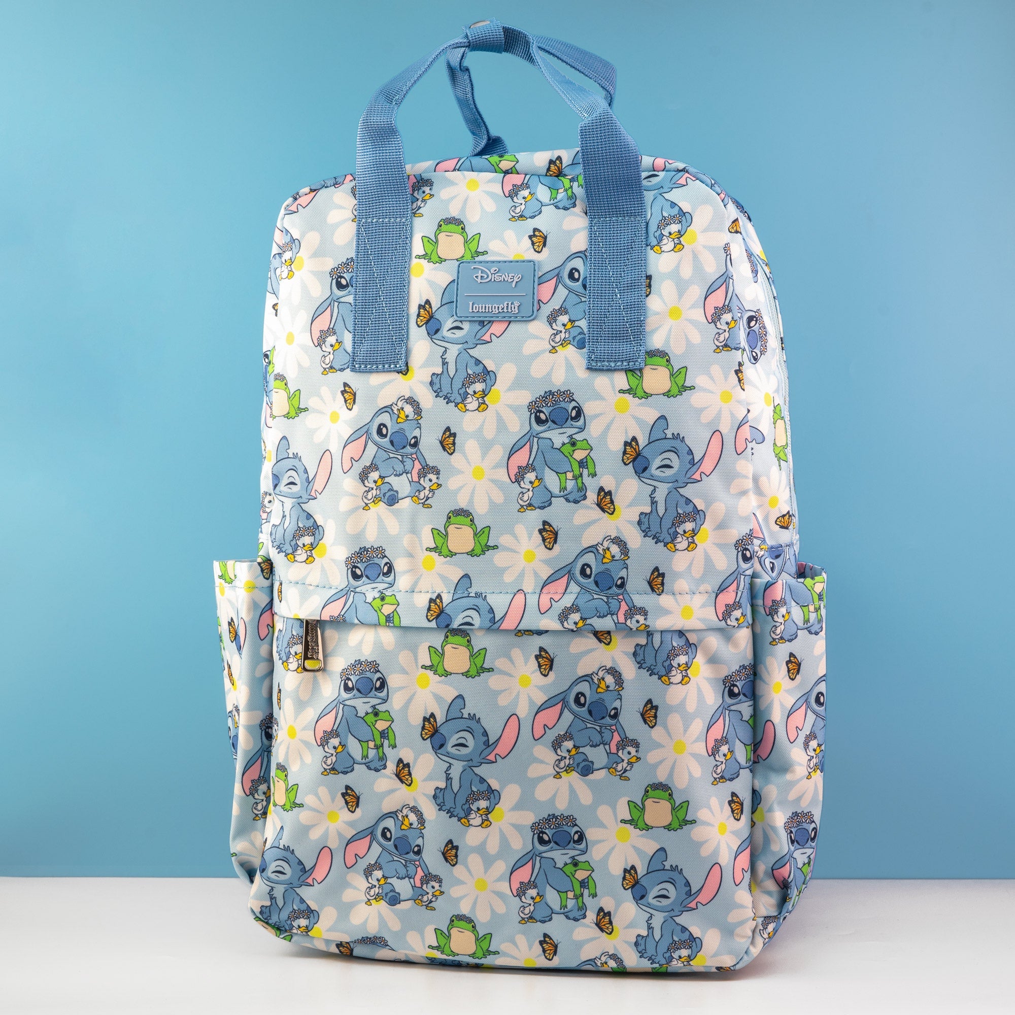 Loungefly x Disney Lilo and Stitch Springtime AOP Nylon Full Sized Backpack - GeekCore