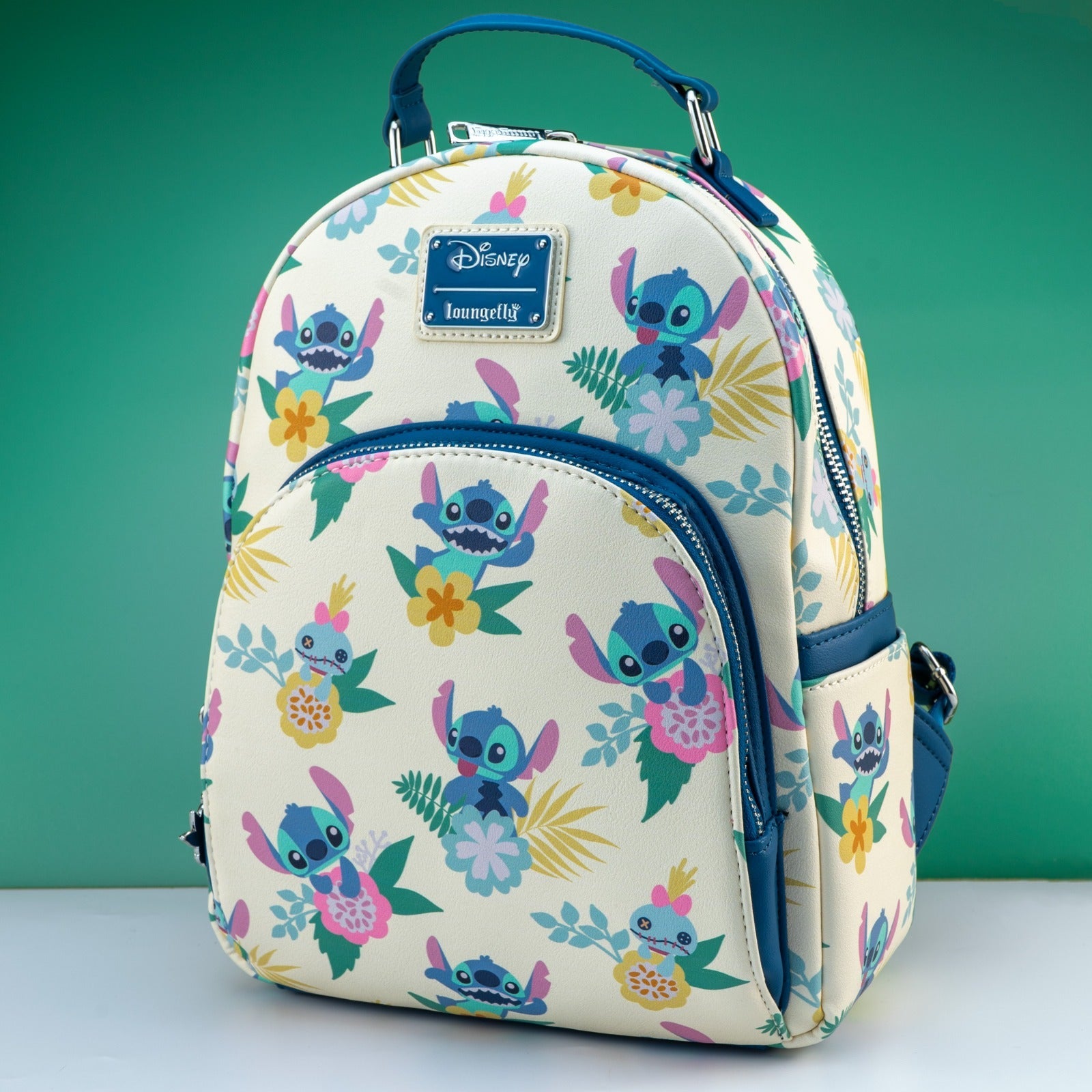 Loungefly x Disney Lilo and Stitch - Stitch Floral Print Mini Backpack - GeekCore