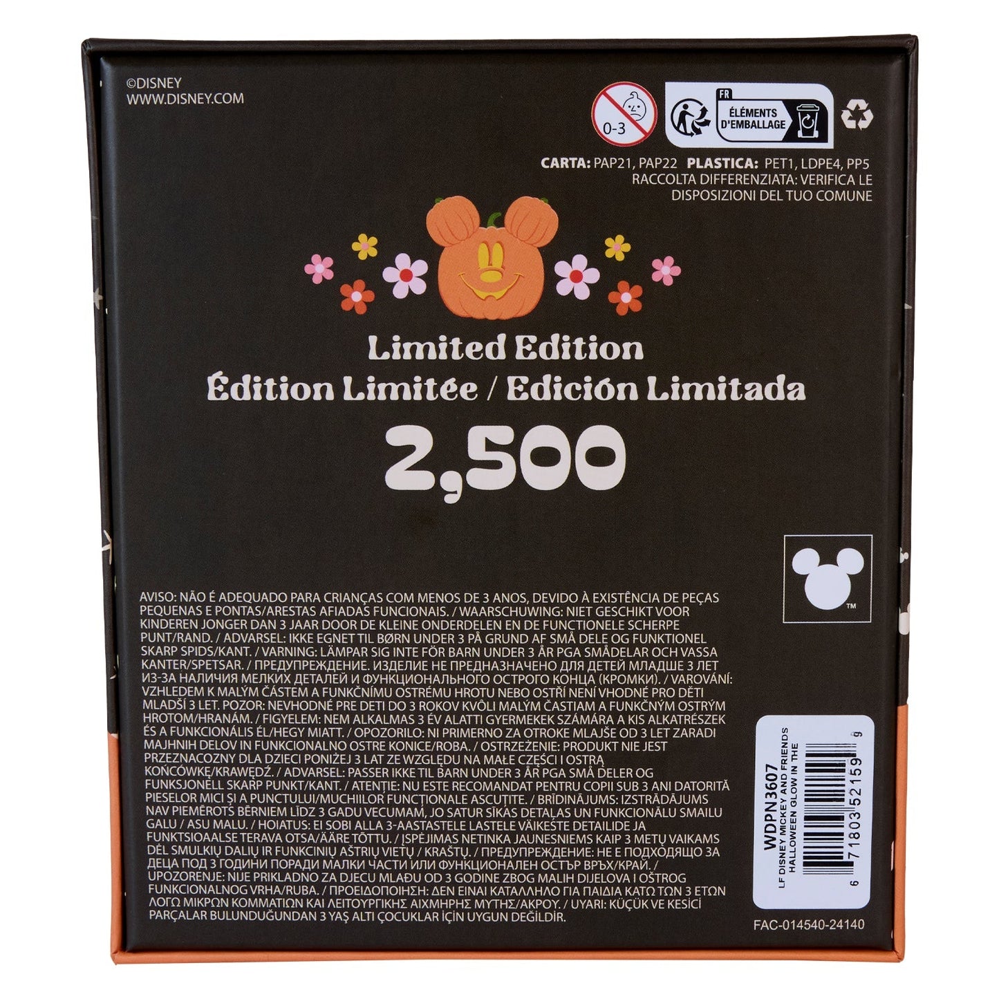 Loungefly x Disney Mickey and Friends Halloween Glow In The Dark Sliding 3" Collector Box Pin - GeekCore