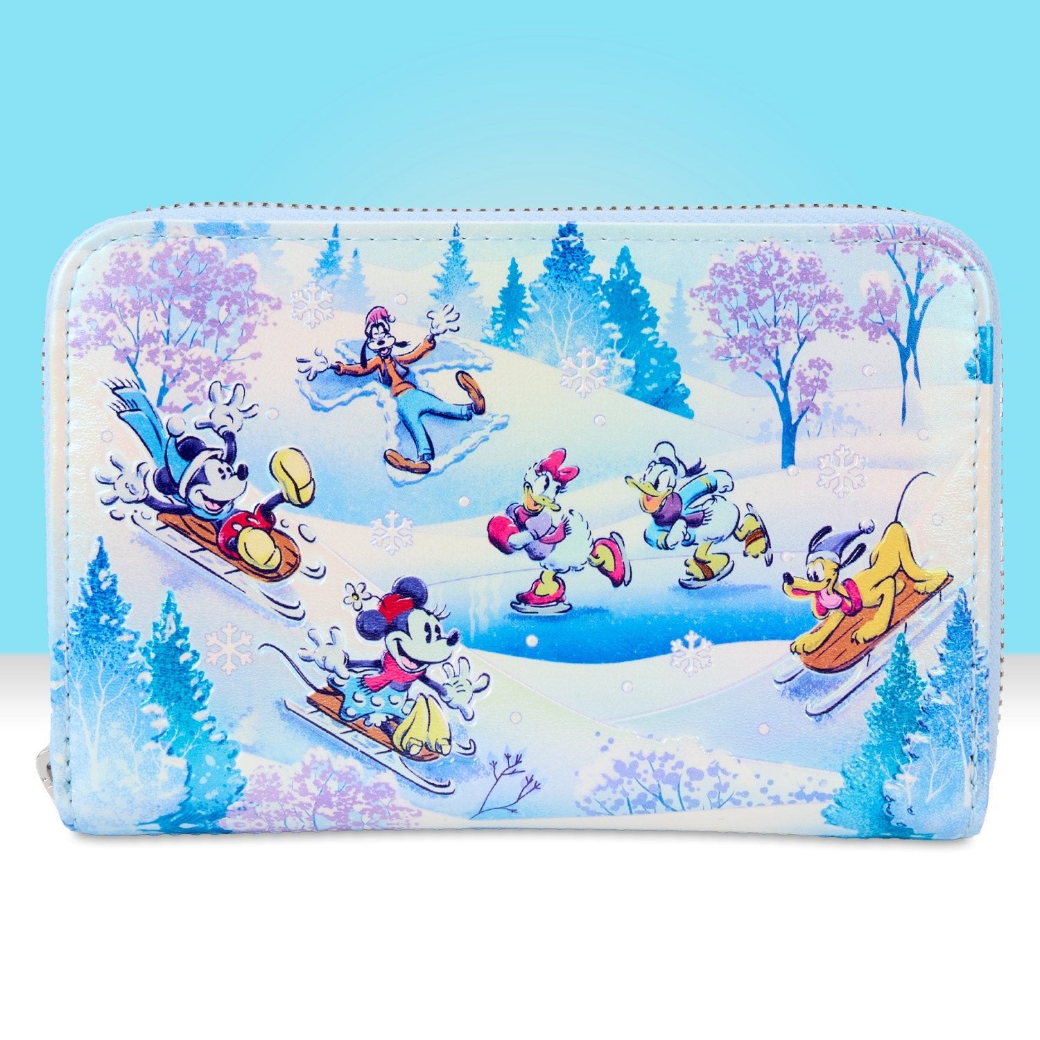 Loungefly x Disney Mickey And Friends Winter Wonderland Zip Around Wallet - GeekCore